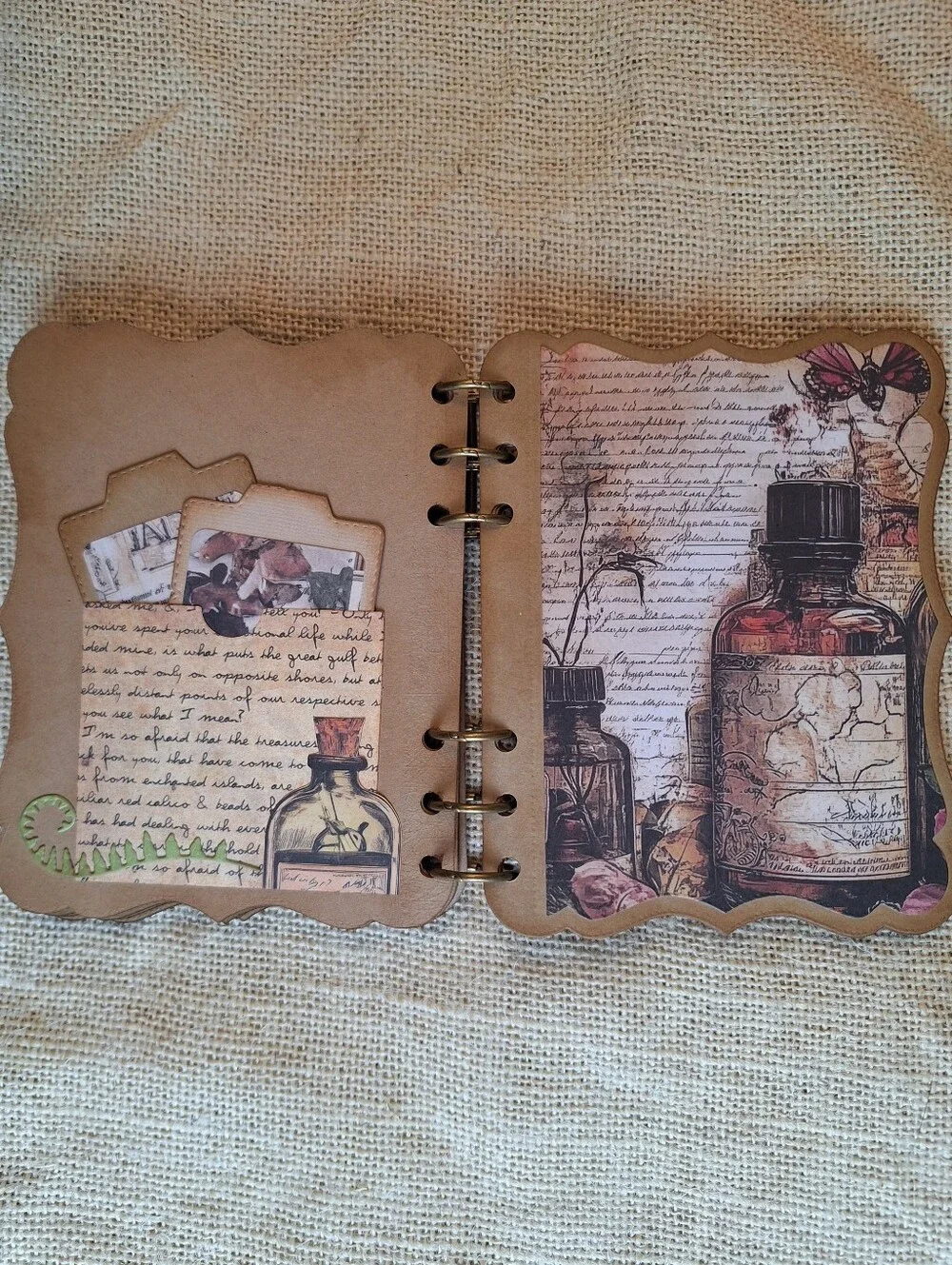 12 Pg Hand Made Apothecary, Botanical Art Journal, Junk Journal, Scrapbook